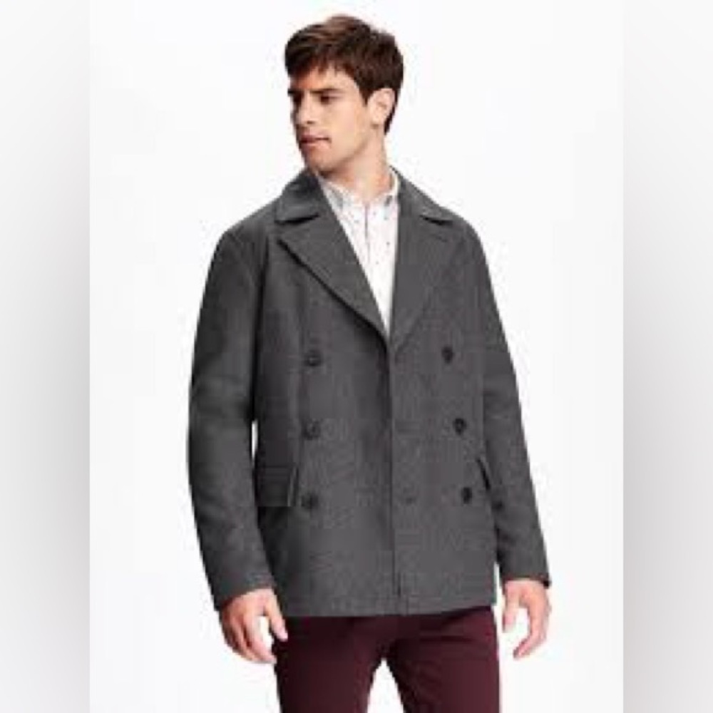 (N5) Old Navy: vintage Men's Wool Blend Peacoat, Size M